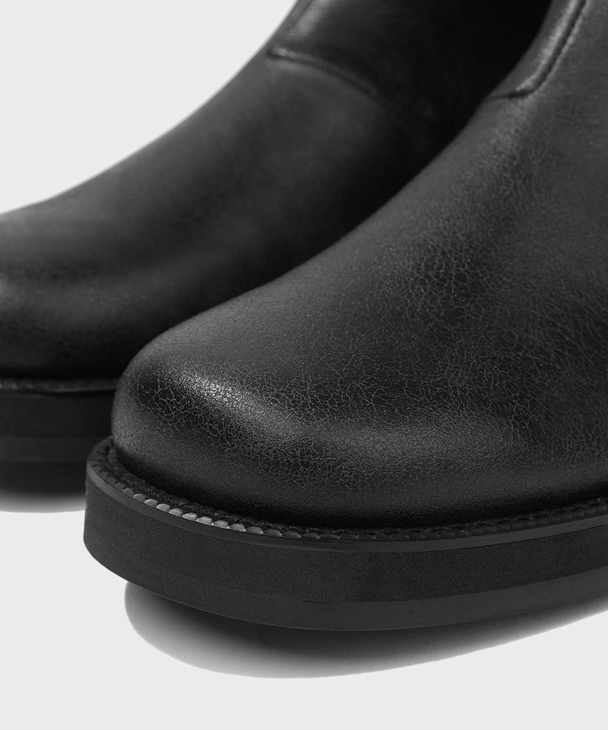 Firenze Atelier [Vibram] Nobo_Bold Shape Hidden Zip-Up Boots 3500 [Crack Black]