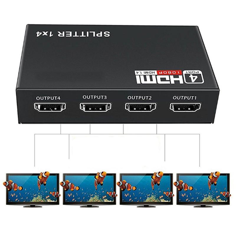 1 X 4 Hdmi Splitter Converter 1 In 4 Out Hdmi 1.4 Splitter Amplifier Display
