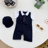 Body Estivo Unisex da Piccolo Gentiluomo per Bambino: Tuta con Cappuccio Stile Coreano con Cravatta a Fiocco, Puro Cotone Classe A