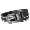 American fashion punk style belt for men and women, trendy carved silver buckle, rivet decoration, versatile belt for women