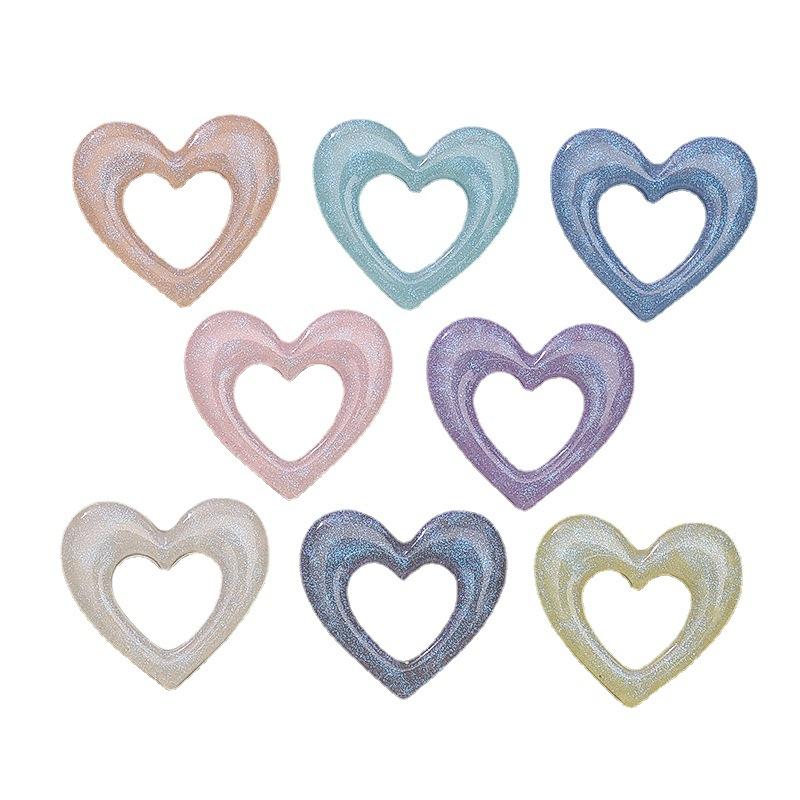 10 Stück Neu Süß Cartoon Glänzend Herz Harz Cabochon Scrapbooking DIY Schmuck Haarnadel Handwerk Dekoration Zubehör A87