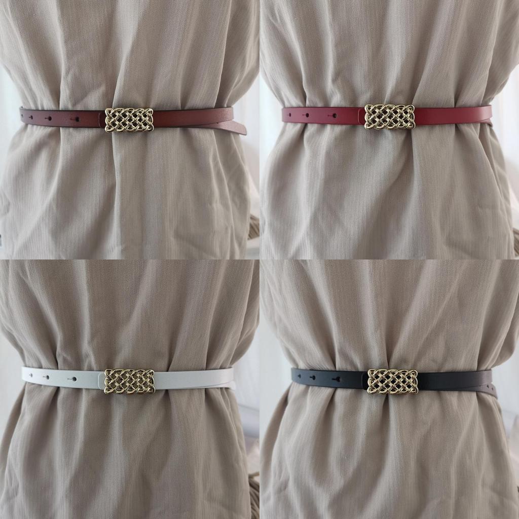 Womens Genuine Leather Skinny Belt For Dress And Coat Fashion Accessories For Winter Season