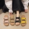 Summer fashion simple casual wind outside wear thick bottom parallel bar Velcro cool slippers