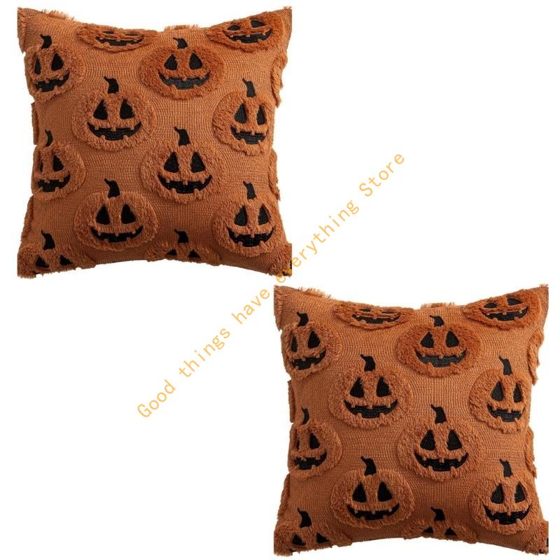 

Pack of 2 Reversible Pumpkins Cushion Cover Soft Fall Decoration for Home Use 55KF