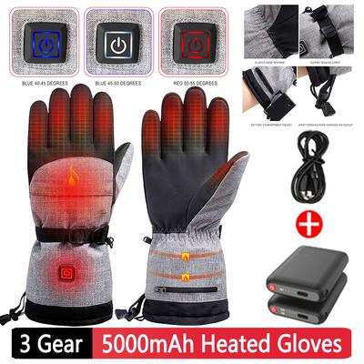 1Pair Cold Weather Heating Gloves Thermal Electric Anti-Slip Waterproof Rechargeable for Outdoor Climbing Hiking Skiing Cycling