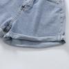 Classic and Minimalist Fashion Versatile High Waist Female High Waist Summer Loose Thin Big Yards Rolled Edge Casual Sub Denim Shorts Individuality