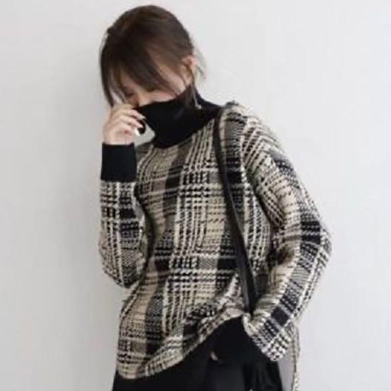 Autunno Inverno Donna Moda Maglione Casual Maglia a quadri Maglione  Girocollo Pullover Loose Casual Manica Lunga acquista in modo economico —  spedizione gratuita, recensioni reali con foto — Joom