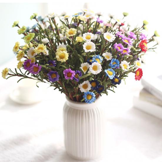 Artificial Fake Silk Daisy Flower Bouquet Home Wedding Party Decoration 8 Heads