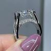 Gorgeous Bright Oval Shaped Zirconia Ring Female Luxury Proposal Wedding Band Accessories New Fashion Jewelry for Party