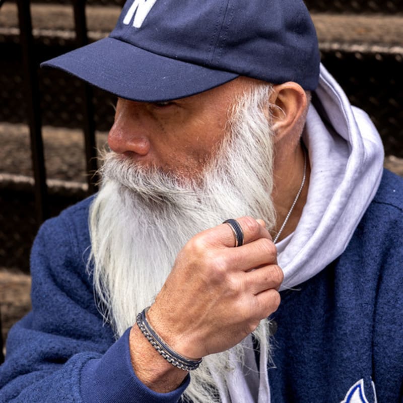 PIG & HEN Nabak 8 Ring - Navy X Silver