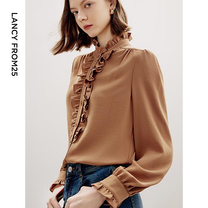Women's Retro Palace Style Round Neck Blouse