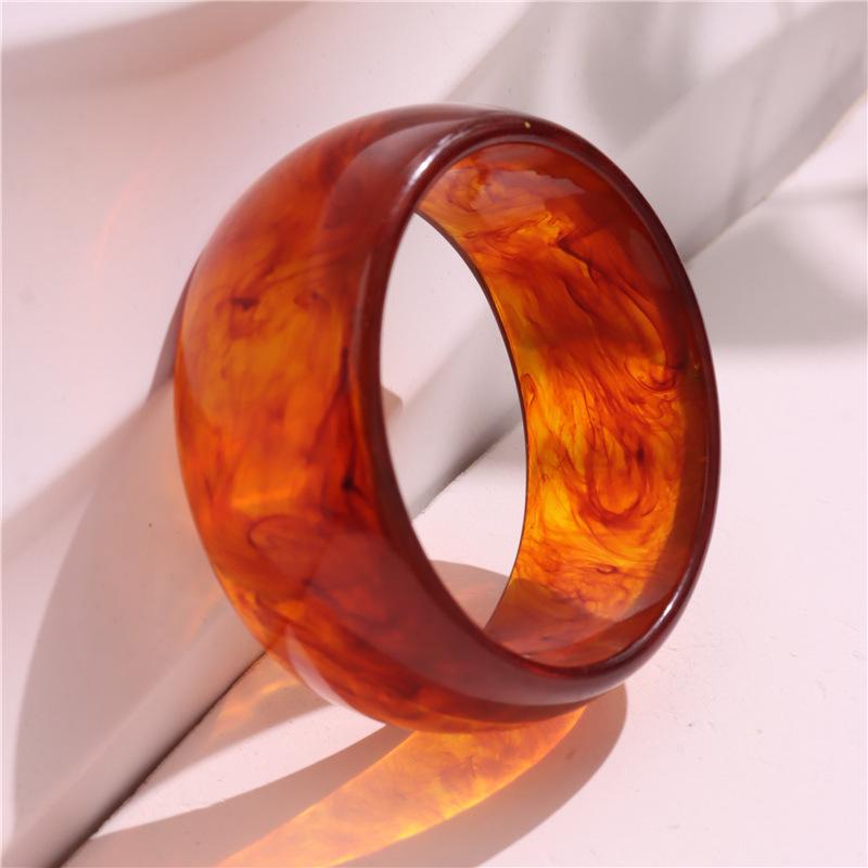Geometric Resin Bangles Irregular Retro Hand Ring Temperament Chunky Bracelets  Lady
