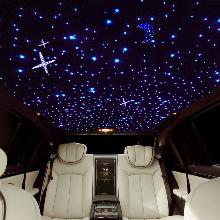 Dual Head Fiber Optic Lights Smartphone Bluetooth APP Control 20W Music Remote Control 300pcs Cable Car Roof Starry Sky Ceiling Light
