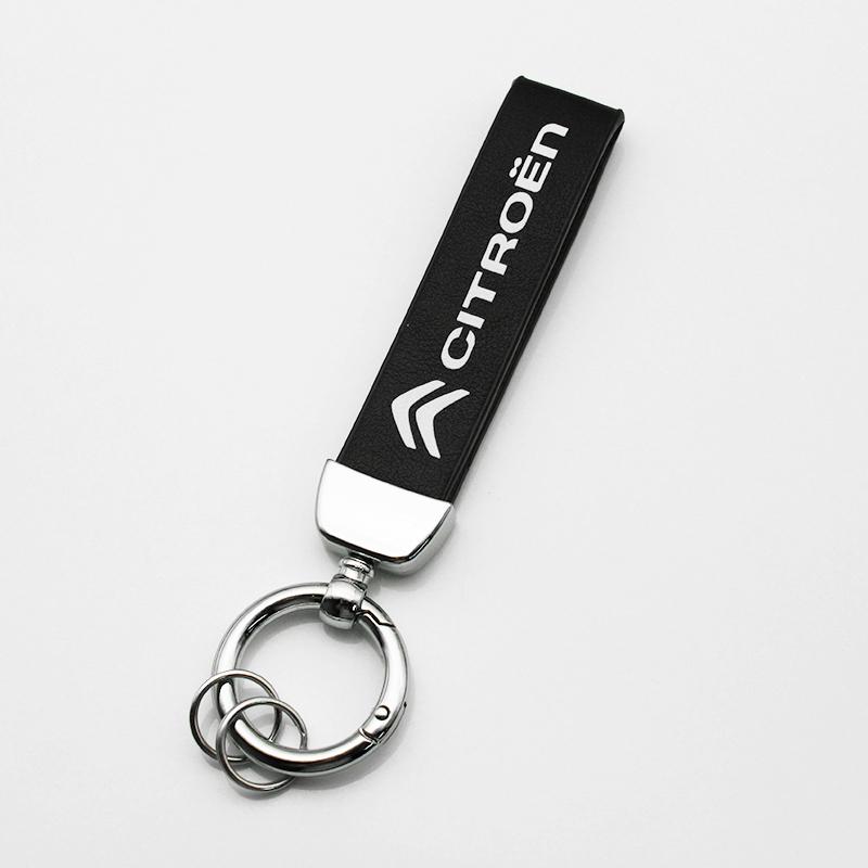Metall Läder Citroen C1 C2 C3 C4 Saxo C4L C5 C6 VTS C-ELYSEE Picasso Cactus För Bil Nyckelring Nyckelringar Nyckelhållare Tillbehör