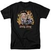 Betty Boop - Biker Flames Boop - Adult Unisex Short Sleeve T-Shirt - Black