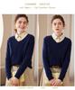 2023 Fall/Winter Cashmere Cable Knit Polo Sweater for Women – Versatile, Fashionable, Retro Lapel Design