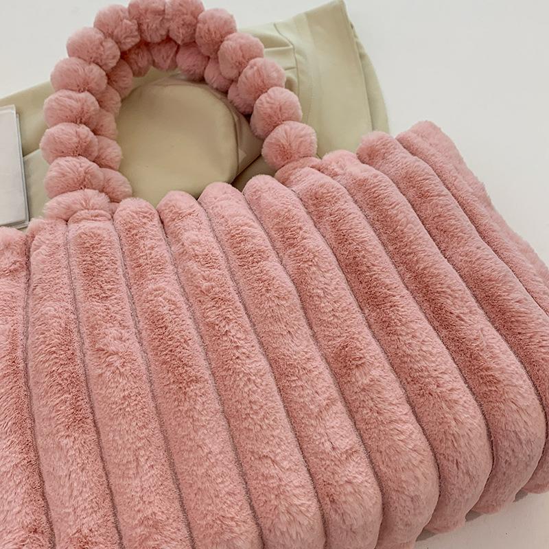 Plush bag women's autumn and winter new fashion shoulder bag handbag large capacity tote fluffy women's bag