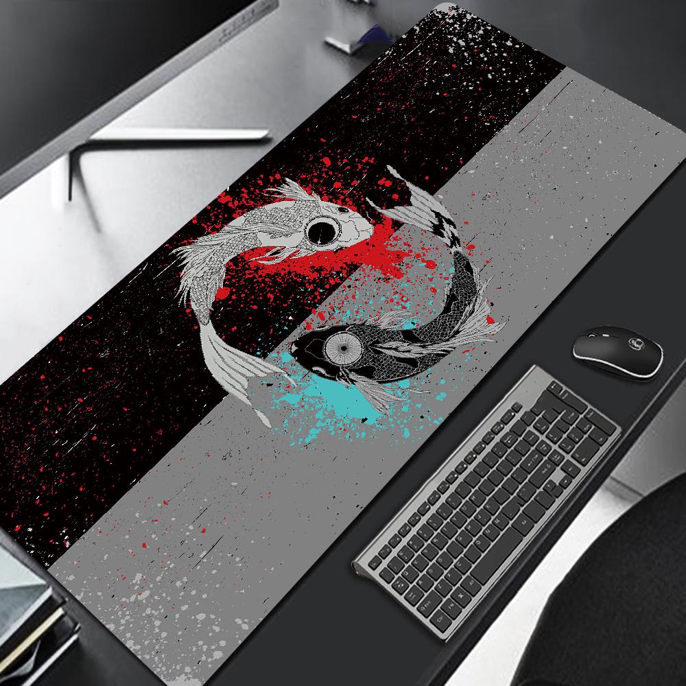 Koi Gaming Mouse Pads Large Gamer Mousepads Taichi Neutral Table Mats Computer Mousepad Company Big Desk Pad 100x50cm  Mouse Mat