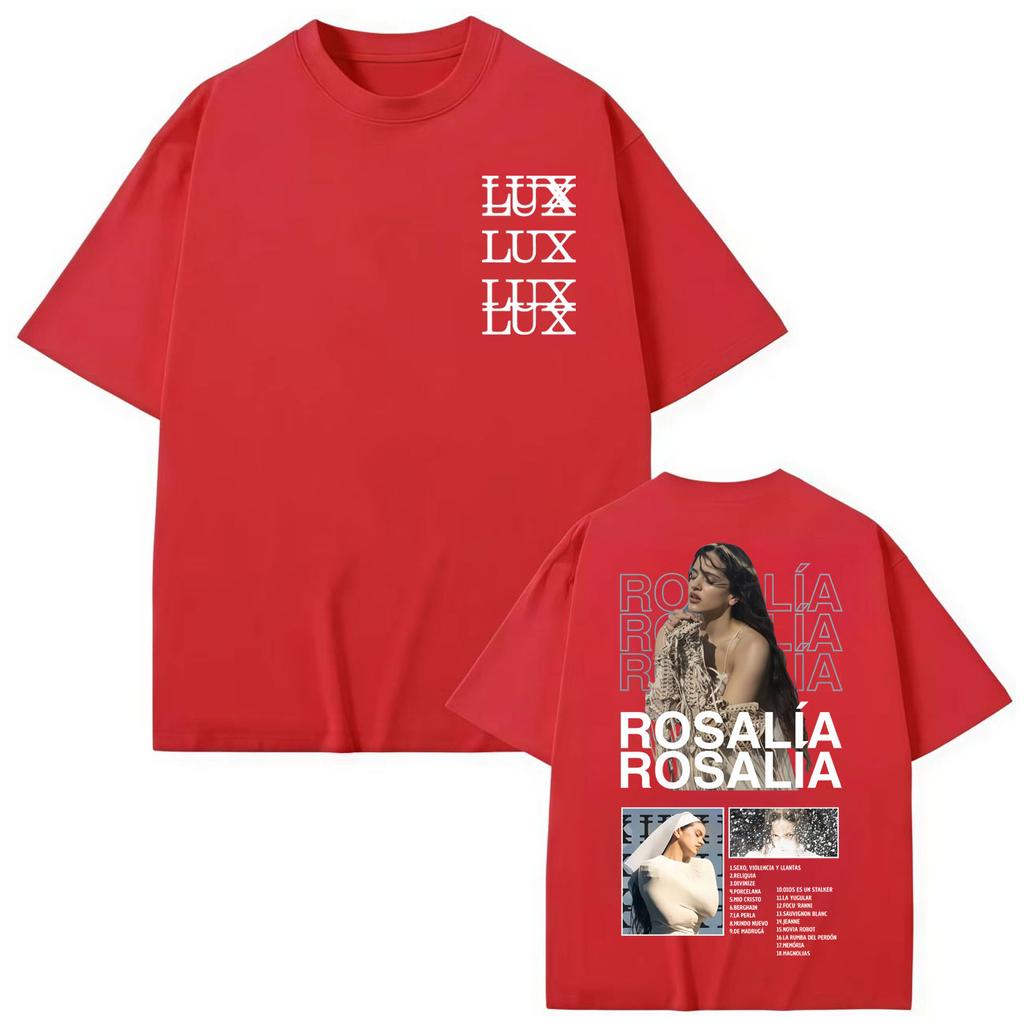 Singer Rosalia LUX Graphic T Shirts Men's Women's Fashion Aesthetic Short Sleeve T-shirt Cotton Oversized T-shirts
