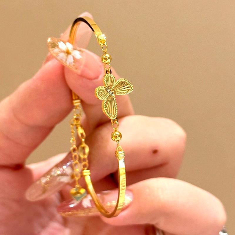 

Корейский изысканный золотой браслет-бабочка для женщин, легкий роскошный блестящий циркон, элегантный браслет для вечеринки, банкета, шарма, ювелирного подарка Butterfly