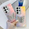 Samsung S25ultra Mobile Phone Case Electroplated Laser S24 All Inclusive Butterfly Stand A56 Protective Case for Women