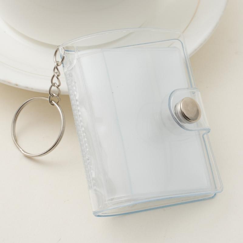 Waterproof PVC 2Inch Photo Album Holder with Keychain 20Photos Pocket Tear Resistant Construction for Protecting Memory