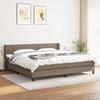 3129741 vidaXL Divan Bed with Mattress Taupe 200x200 Cm Fabric