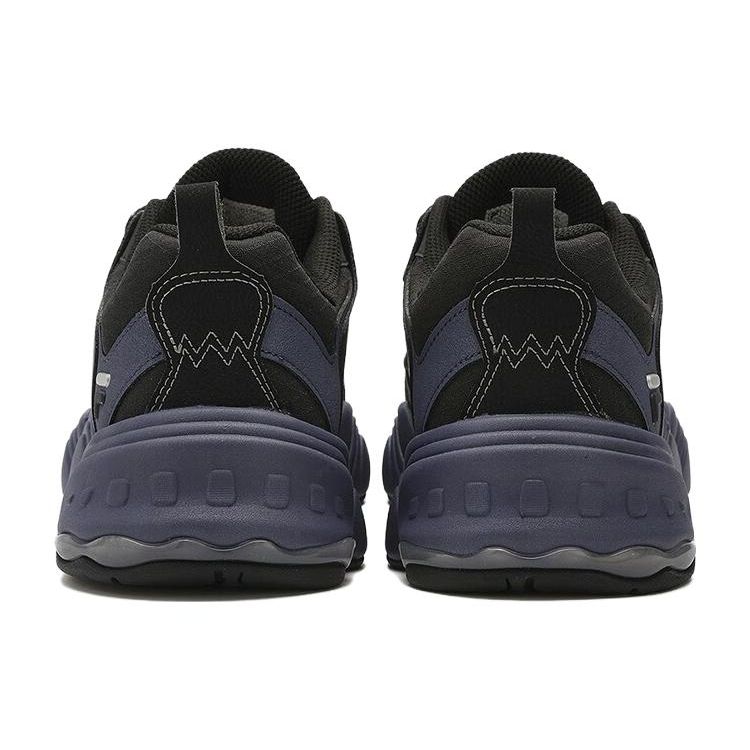 FILA Fabric Synthetic Leather Versatile Simple Shock Absorbing Wear Resistant Low Top Dad Shoes Men sneaker Black T12M341617FBK