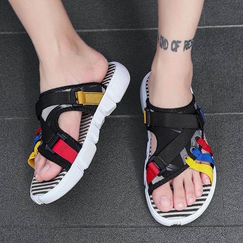 2025 Handmade Breathable Beach Sandals Men's Braided Colour Outdoor Slippers Anti-Slip Sole Summer Casual Shoes Euro 38-45