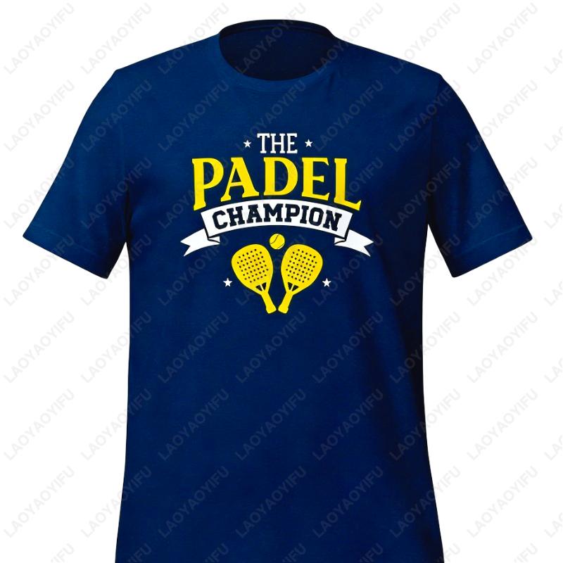 

The Padel Tennis Champion Printed TShirt Classics Creative Trend Letters Casual Style Unisex Adult Cotton Tee Breathable Tops S