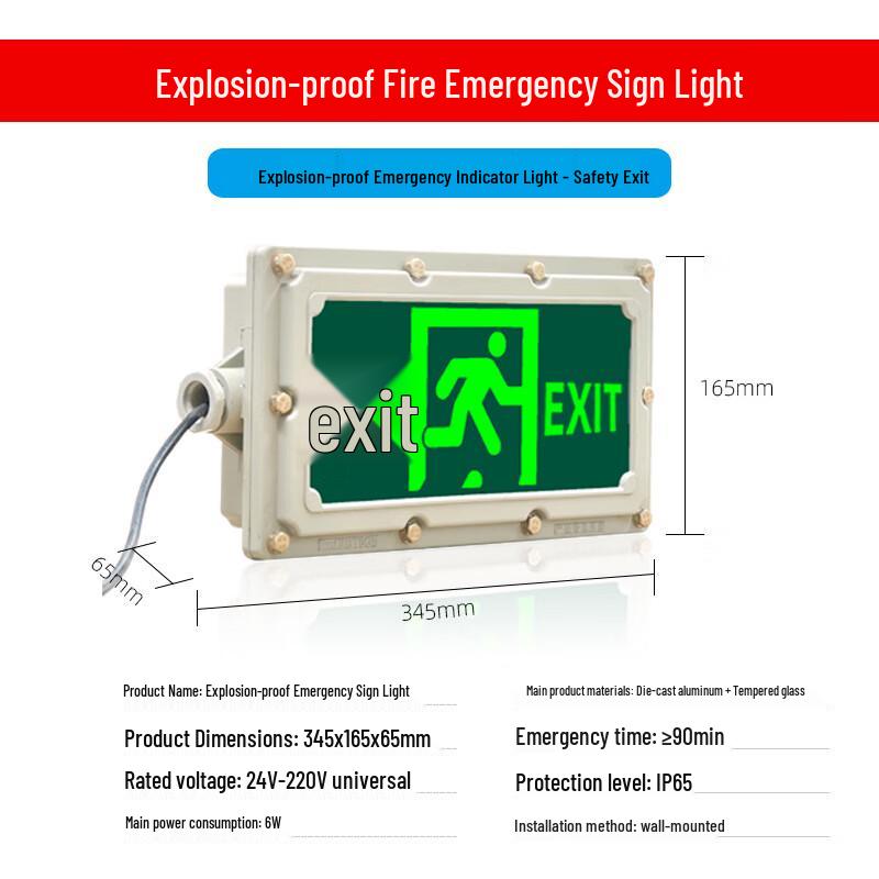 Lengfeng WangLei IP65 Explosion-Proof LED Emergency Exit Sign Light