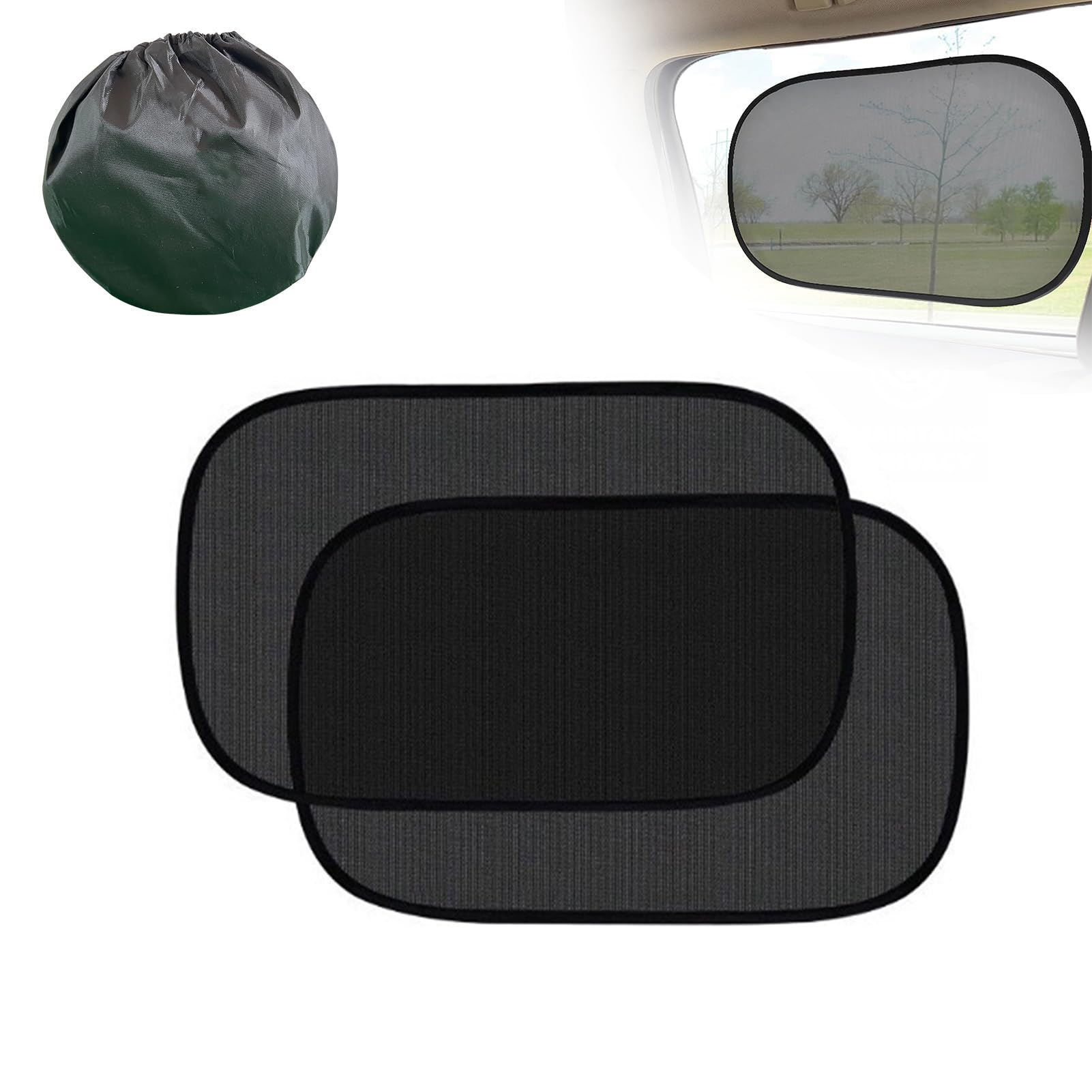 

Car Side Side Window Blocks Over of UV Easy to Install and Light Set of Includes Storage Bag Sunshade, Driver s Sunshade, Static-Cling, Foldable, чёрный