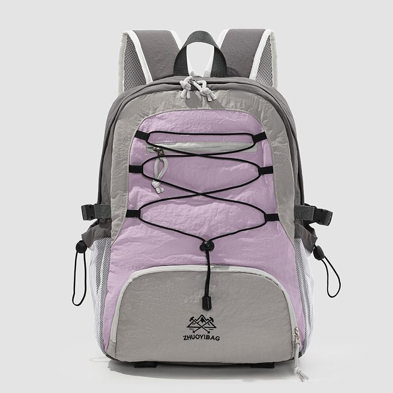 Schoolbag outdoor travel contrasting color backpack men's and women's new light hiking bag large capacity student bag