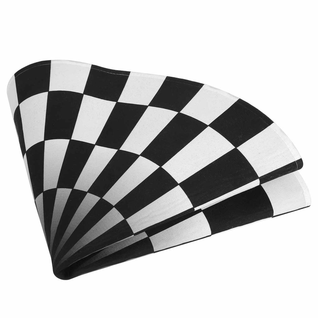 Round Black White Grid Non-Slip Mat Area Rugs Floor Mats Carpet for Home Living Room Bedroom(60cm )