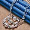 925 Sterling Silver Exquisite Frosted Glossy Beaded Necklace Women Fashion Party Favor Wedding Jewelry