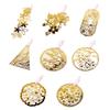 Felimoa Cherry Blossom Pattern Japanese Metal Brass Set of 8 Bookmarks, Plated, Openwork,