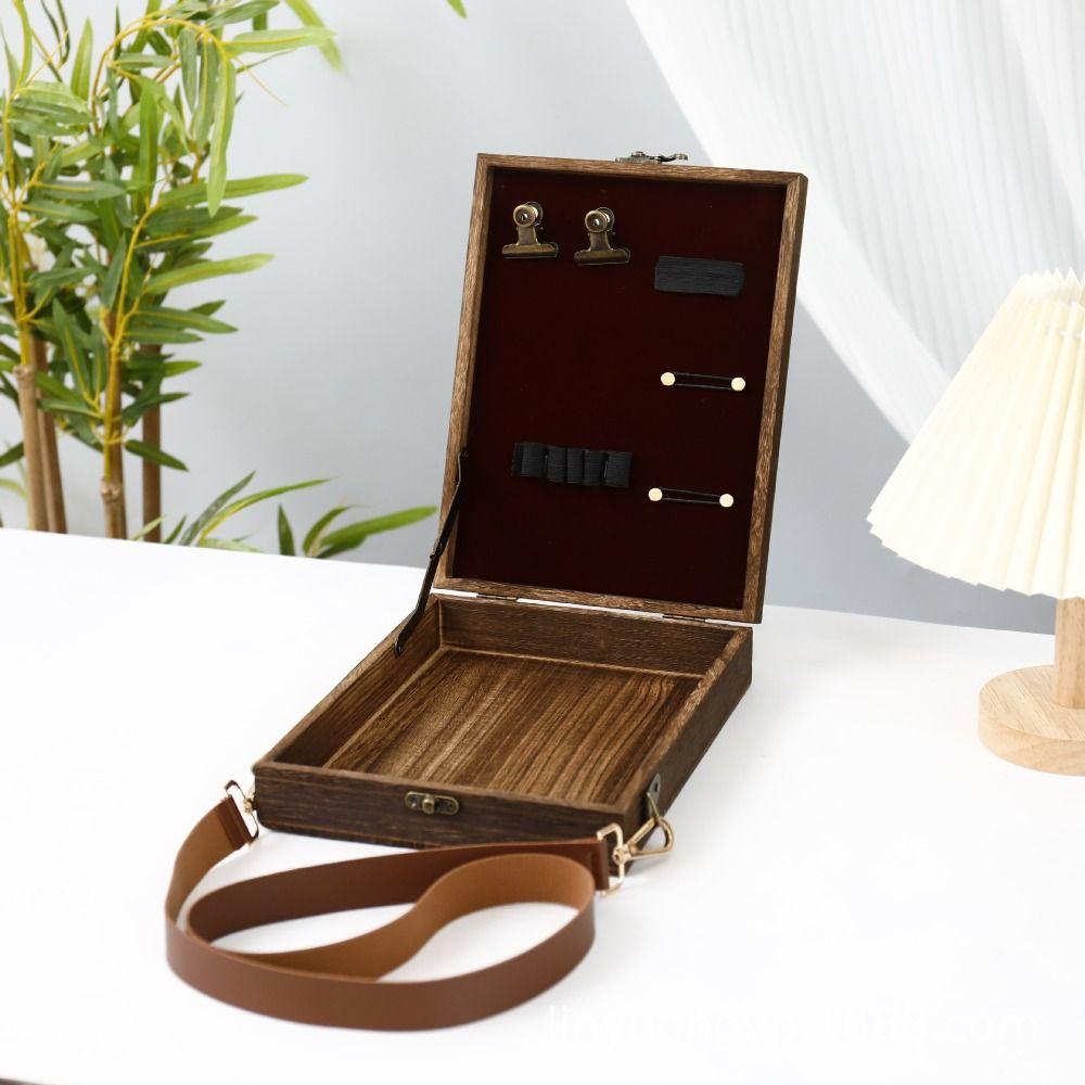 Portable Writers Messenger Wood Box Handmade Postman Bag Artist Tool Bag  Writer Series