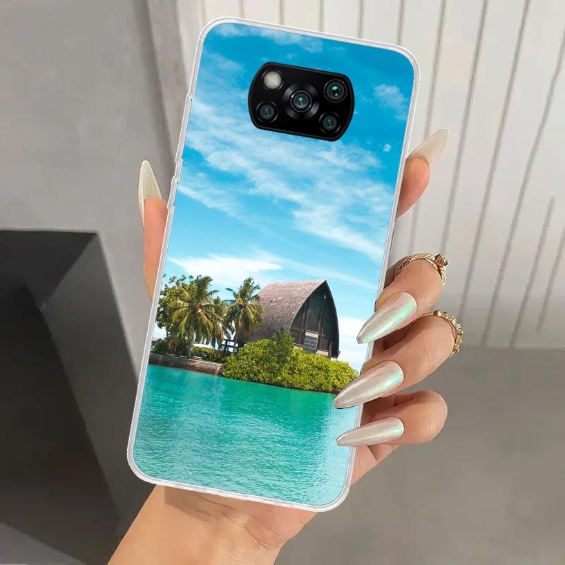 Summer Beach Sunset Sea Palm Tree Phone Case for Xiaomi Poco X5 X6 X7 Pro F7 Ultra M7 Redmi 15 15C 13 13C 12 12C 10 10A 10C 9 9A