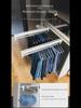 Top-Mounted Telescopic Pull-Out Trouser Rack with Stainless Steel Slide Rails