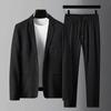 Men's Spring Fashion Slim Fit Suit: Korean Style Long Sleeve Two-Piece Set