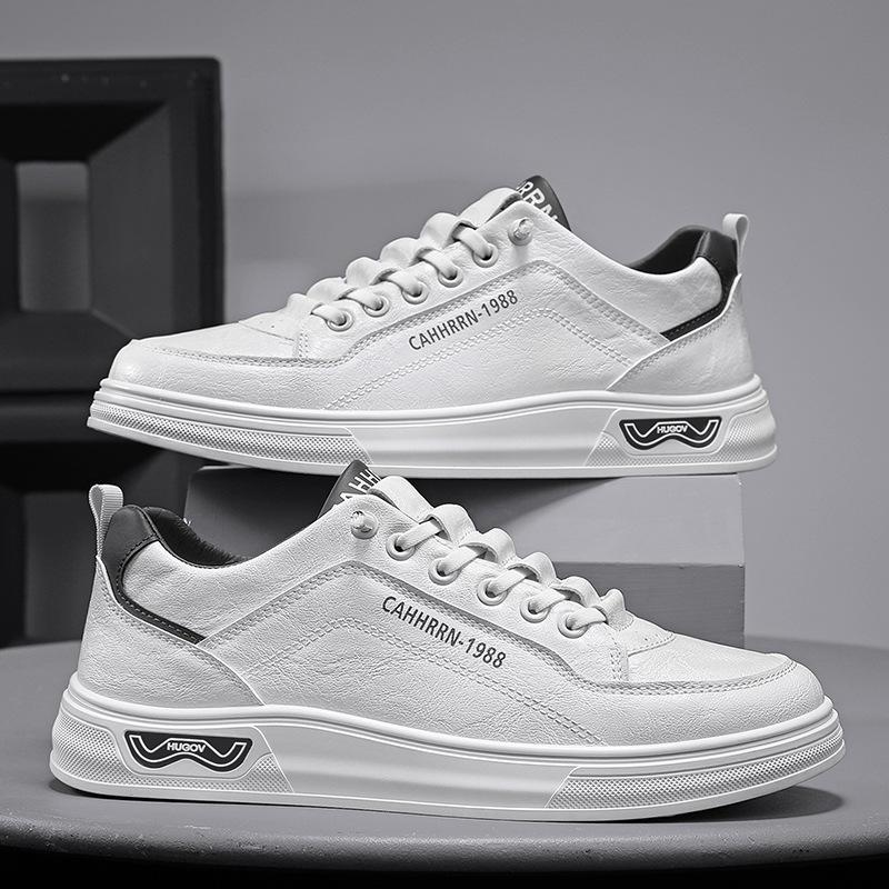 

Мужская обувь кеды студенческая молодежная белая обувь весна 2025 новая повседневная универсальная кожаная спортивная модная обувь мужская 44