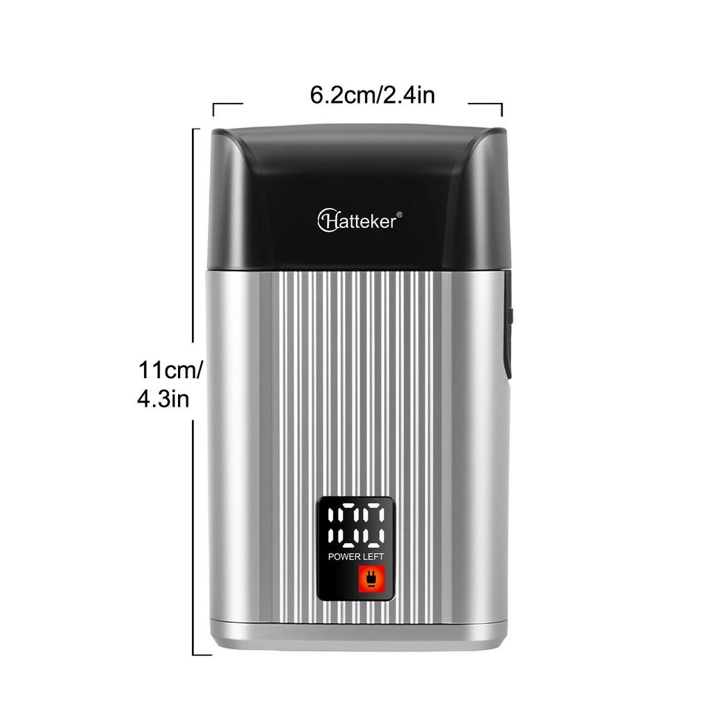 Hatteker Stainless Steel Floating Blade Shaver - USB-C Rechargeable Compact Grooming Tool