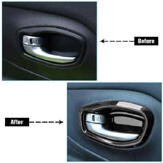 Car Inner Door Handle Bowl Panel Cover 4PCS For Jeep Renegade 2016+ Bright Black