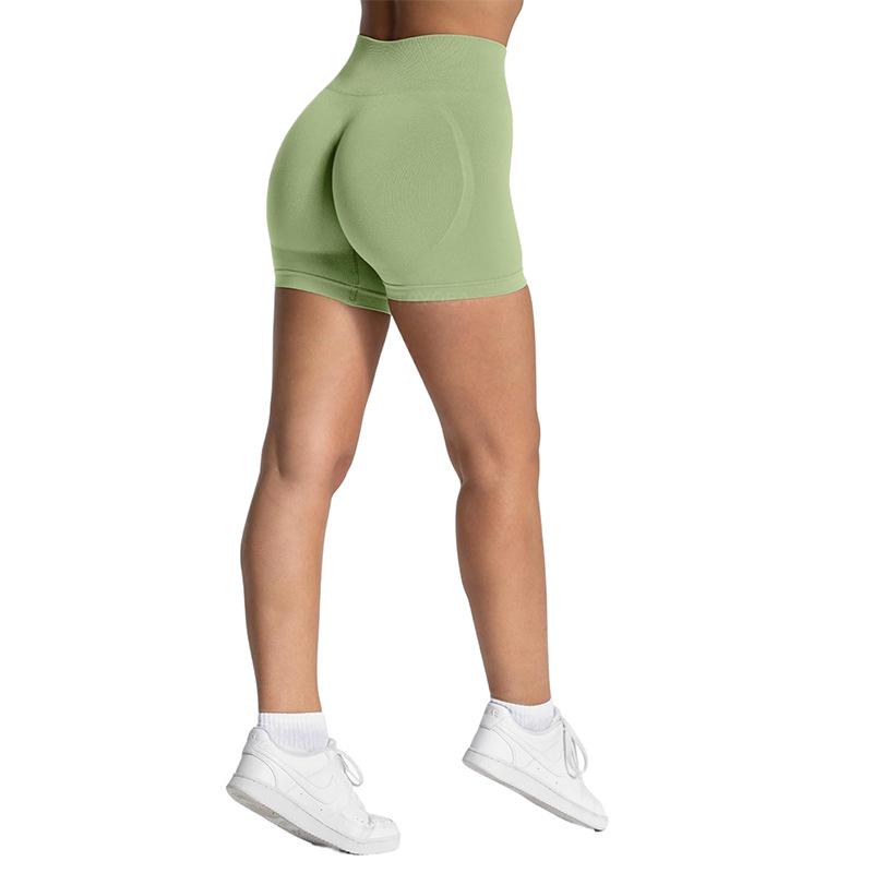 European-American Seamless High-Waist Tummy Control Yoga Shorts - Butt Lift, Sexy, Three-Quarter Length for Running & Fitness Women
