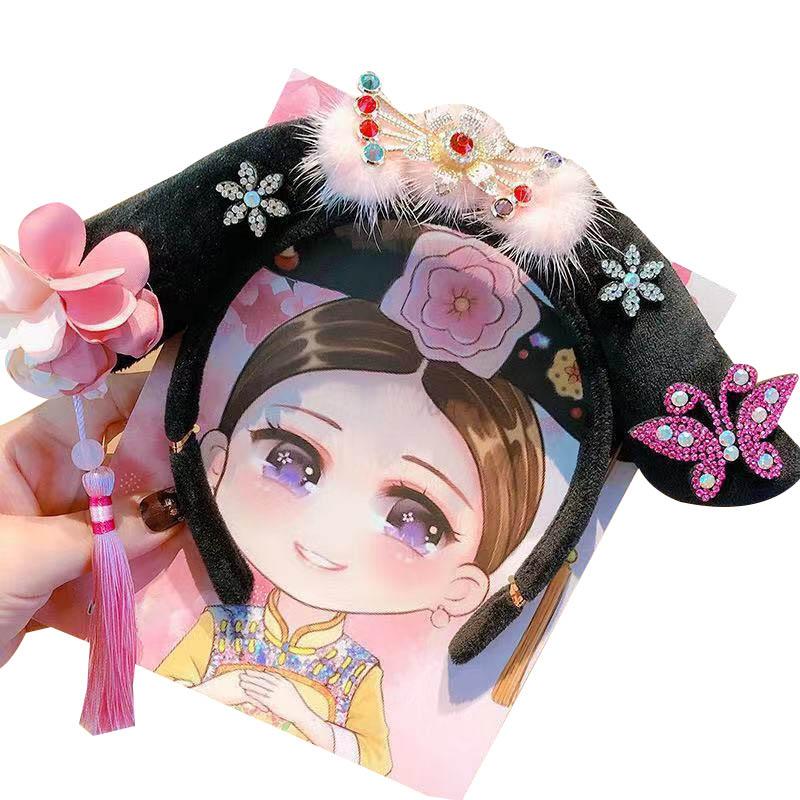 

Детская повязка на голову в китайском стиле на Новый год в стиле Тан, аксессуары для волос принцессы, обруч для волос с кисточками