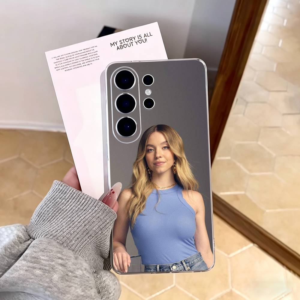 Sydney Sweeney  Phone Case For Samsung S25,S24,S21,S22,S23,S30,Ultra,S20,Plus,Fe,Note,10,9,5G Transparent Cover