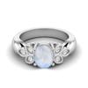8x6MM Oval Shape Moonstone Gemstone 925 Sterling Silver Solitaire Women Wedding Ring