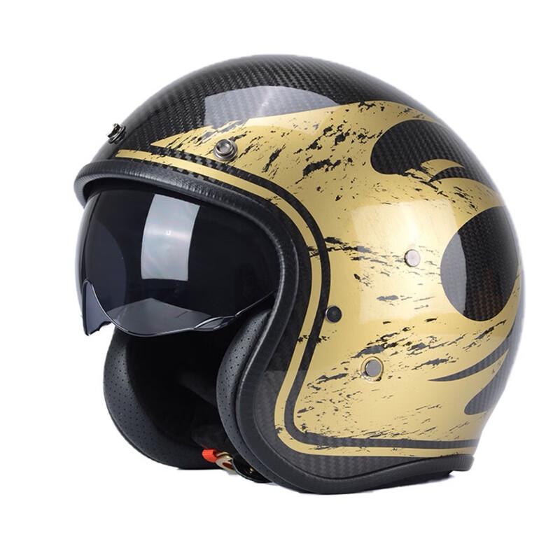 GOWKE 3/4 Carbon Fiber Harley Motorcycle Helmet 1