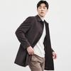 SEPTWOLVES Men's Mid-Length Wool Blend Lapel Overcoat