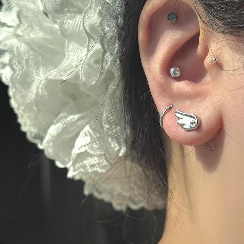 New Cute Frosted Angel Wings Stud Earrings For Women Fashion Y2K Stud Earring Jewelry Gifts